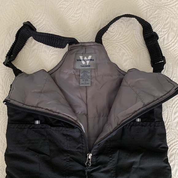 White Sierra Kids Snow Bib Overalls Pants Ski Black Grey Boys Girls Size 4 - Picture 5 of 15